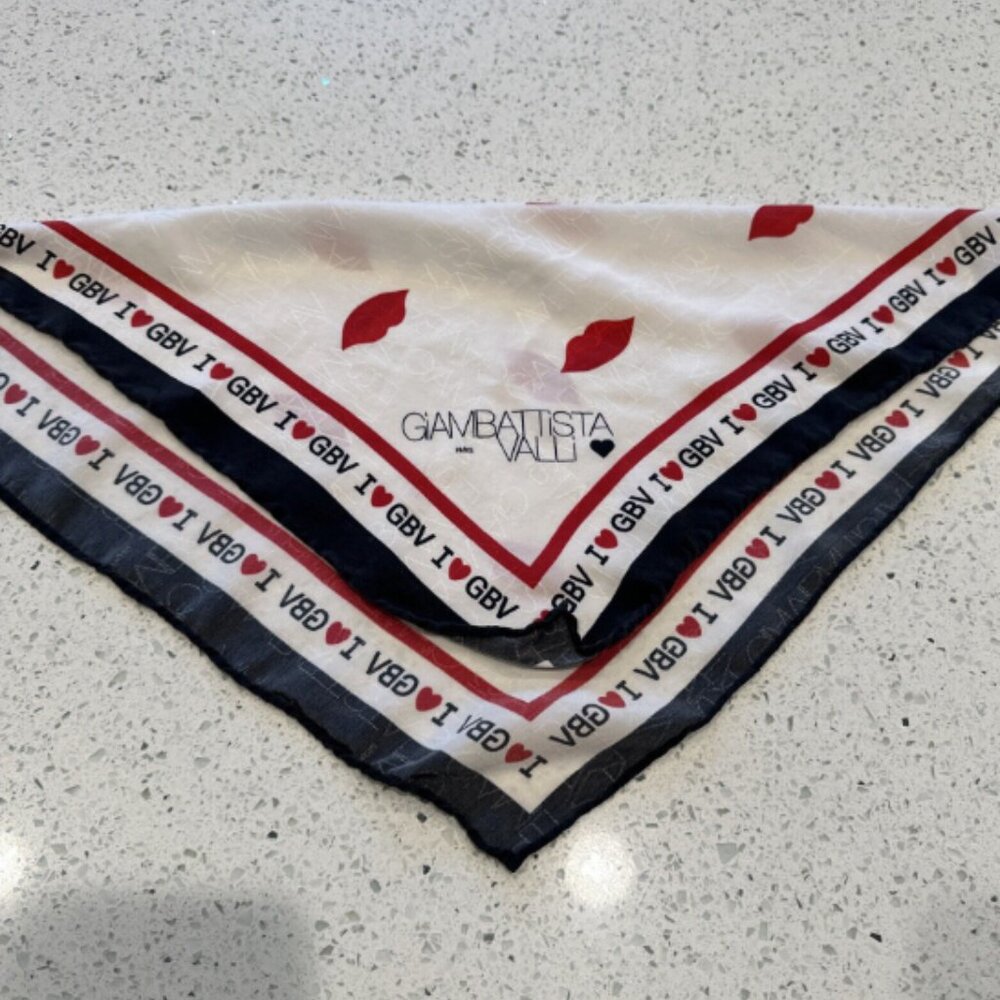GIAMBATTISTA VALLI X H&M Scarf 100% Pure Silk Pocket Square Purse Accent RARE - Picture 5 of 5